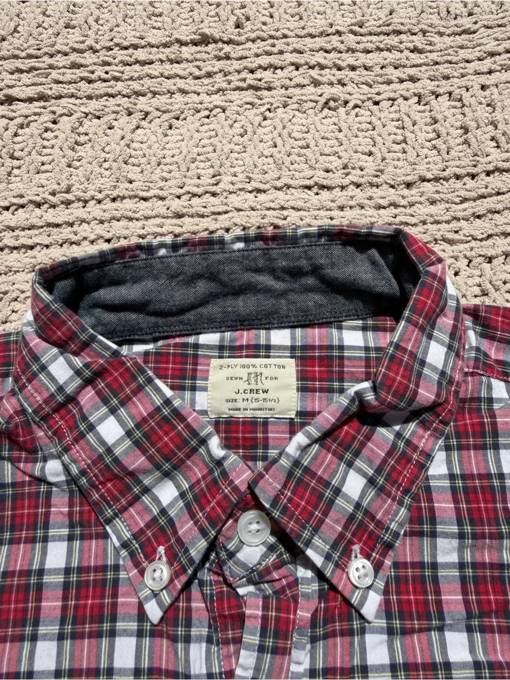 J. Crew Red Plaid Button-Down Shirt